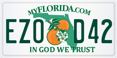 FL license plate EZOD42