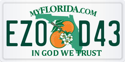 FL license plate EZOD43