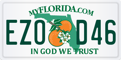 FL license plate EZOD46