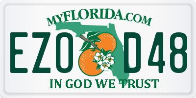 FL license plate EZOD48