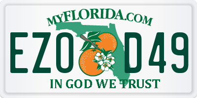 FL license plate EZOD49