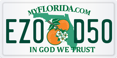 FL license plate EZOD50