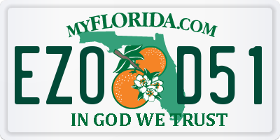 FL license plate EZOD51