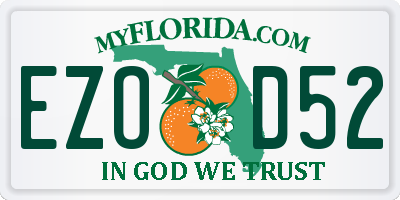 FL license plate EZOD52