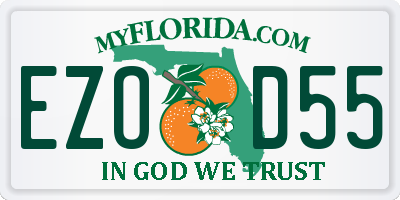 FL license plate EZOD55