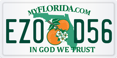 FL license plate EZOD56