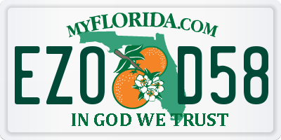 FL license plate EZOD58