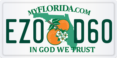 FL license plate EZOD60