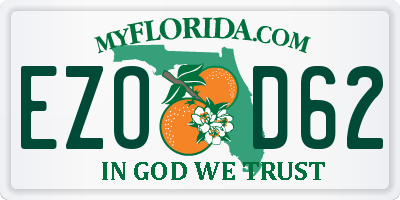 FL license plate EZOD62