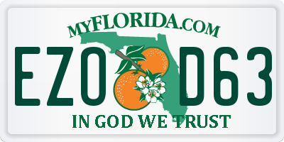 FL license plate EZOD63