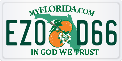 FL license plate EZOD66