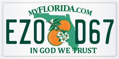 FL license plate EZOD67