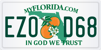 FL license plate EZOD68