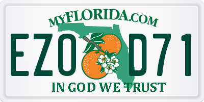 FL license plate EZOD71