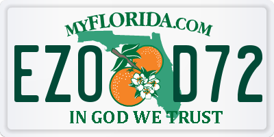 FL license plate EZOD72