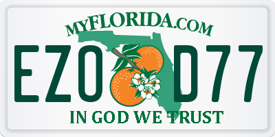 FL license plate EZOD77