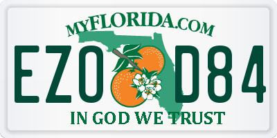 FL license plate EZOD84