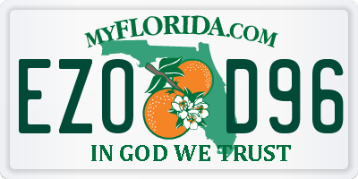 FL license plate EZOD96