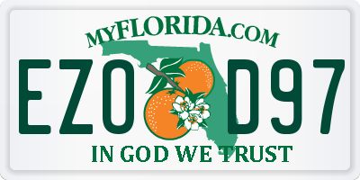 FL license plate EZOD97