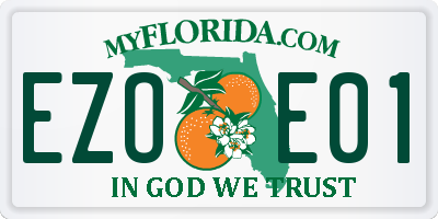 FL license plate EZOE01