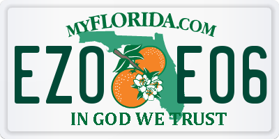 FL license plate EZOE06