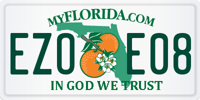 FL license plate EZOE08