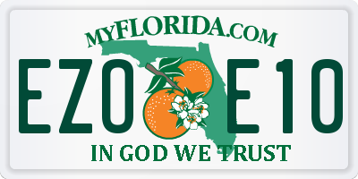 FL license plate EZOE10