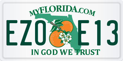 FL license plate EZOE13