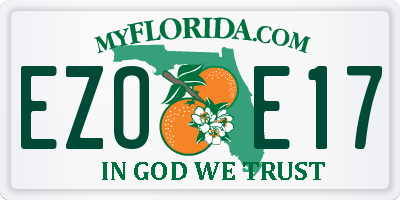 FL license plate EZOE17