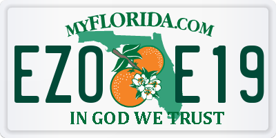 FL license plate EZOE19