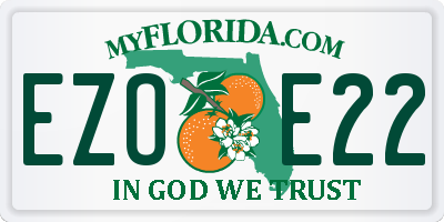 FL license plate EZOE22