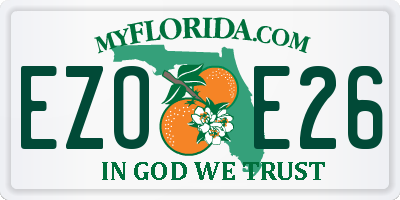 FL license plate EZOE26