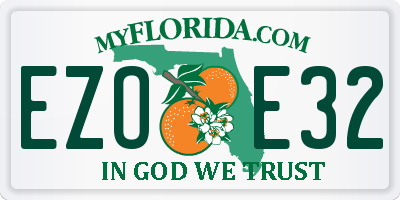 FL license plate EZOE32