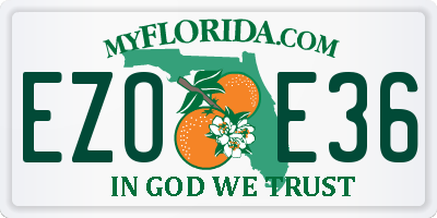 FL license plate EZOE36