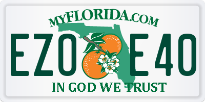 FL license plate EZOE40