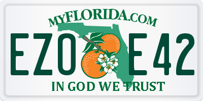 FL license plate EZOE42