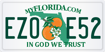 FL license plate EZOE52