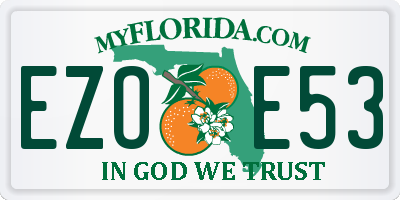 FL license plate EZOE53