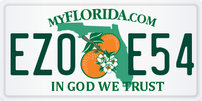 FL license plate EZOE54