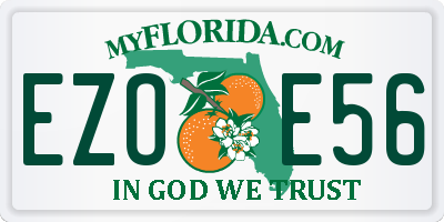 FL license plate EZOE56