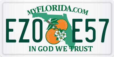 FL license plate EZOE57