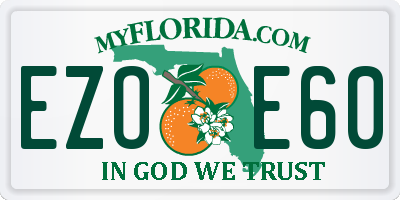 FL license plate EZOE60