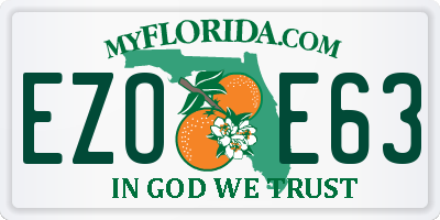 FL license plate EZOE63