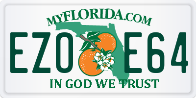 FL license plate EZOE64