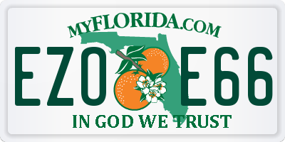 FL license plate EZOE66