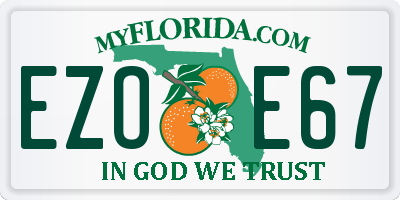 FL license plate EZOE67