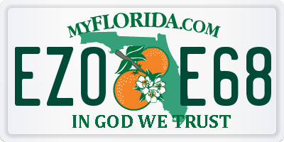 FL license plate EZOE68