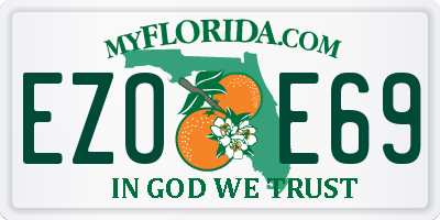 FL license plate EZOE69