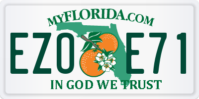 FL license plate EZOE71