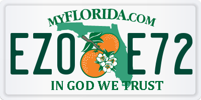 FL license plate EZOE72